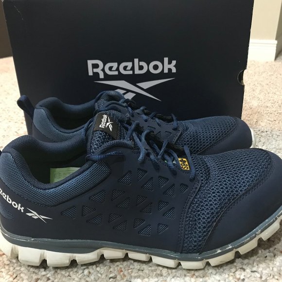REEBOK Sublite Cushion Work Safety Shoes - Navy Blue Men 12 - CSA Approved - Picture 10 of 10